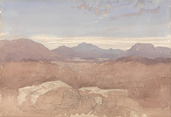 Main Product Photo of A Mountainous View, North Wales  Painting by David Cox