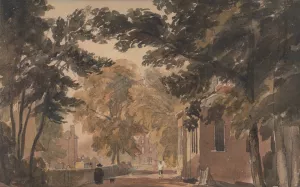 A Street in Harborne by David Cox Oil Painting