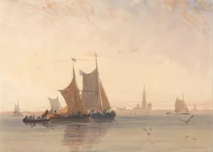 Antwerp, Morning by David Cox Oil Painting