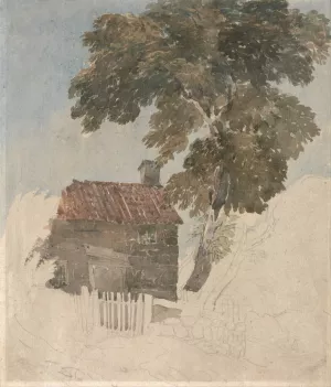 Cottage and Trees by David Cox Oil Painting