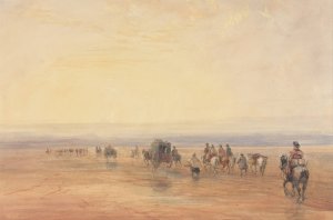 Crossing Lancaster Sands by David Cox Oil Painting