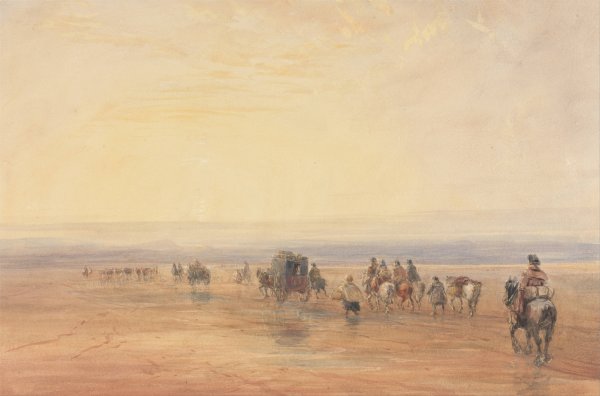 Main Product Photo of Crossing Lancaster Sands  Painting by David Cox