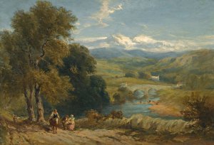 Landscape With A Distant View Of Bolton Abbey, Yorkshire, And The River Wharfe by David Cox Oil Painting