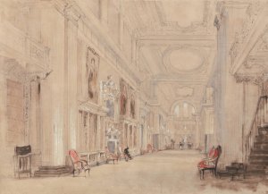 Long Library at Blenheim Palace by David Cox Oil Painting