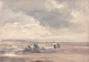 On Lancaster Sands, Low Tide by David Cox Oil Painting