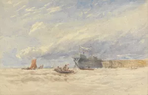 On the Medway by David Cox Oil Painting