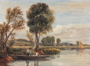 On the Thames by David Cox Oil Painting