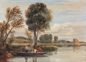 On the Thames by David Cox Oil Painting