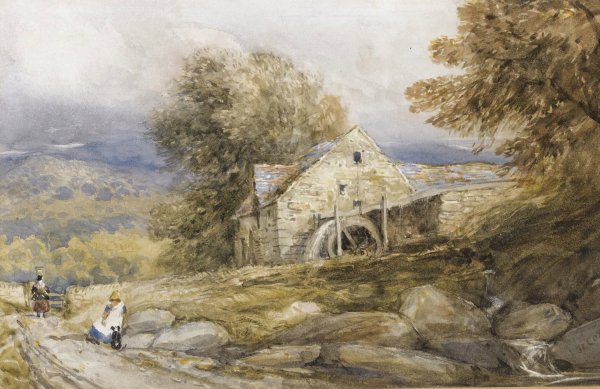Main Product Photo of Overshot Mill, North Wales Painting by David Cox