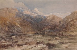 River Landscape in Wales by David Cox Oil Painting
