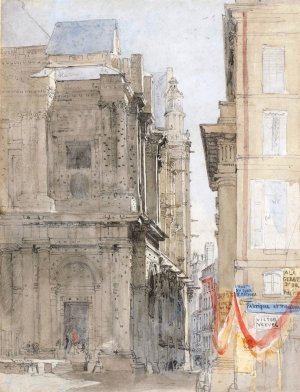 St. Eustache, Paris by David Cox Oil Painting