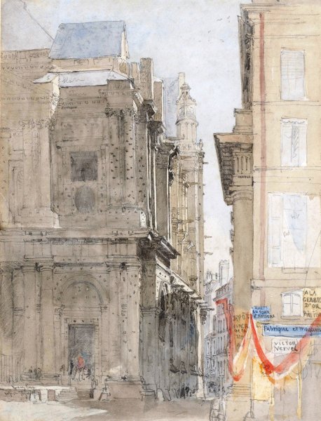 Main Product Photo of St. Eustache, Paris  Painting by David Cox