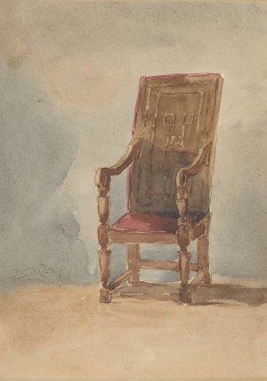 Study of an Antique Armchair by David Cox Oil Painting
