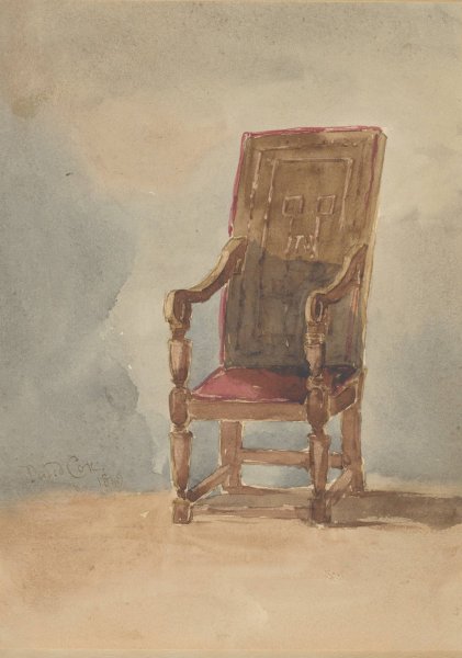 Study of an Antique Armchair  by David Cox - Hand-Painted Oil Painting Reproduction
