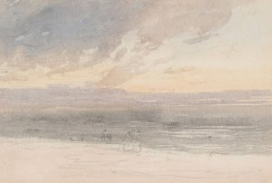 Sunset From The Shore by David Cox Oil Painting