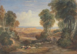 The Junction of the Severn and the Wye with Chepstow in the Distance by David Cox Oil Painting