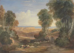 The Junction of the Severn and the Wye with Chepstow in the Distance by David Cox Oil Painting