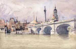 The Opening of the New London Bridge by David Cox Oil Painting