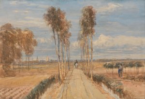 The Poplar Avenue, after Hobbema by David Cox Oil Painting