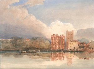 View of Lambeth Palace on Thames by David Cox Oil Painting
