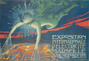 Exposition Internationale d'Electricite, Marseille by David Dellepiane Oil Painting