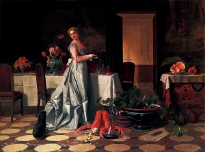 Preparing The Banquet by David Emile Joseph De Noter Oil Painting