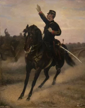 Cavalry Commander by David Eugene Girin Oil Painting