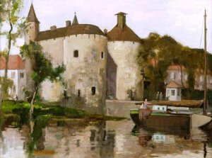 A Ch?teau in Bruges by David Gauld Oil Painting