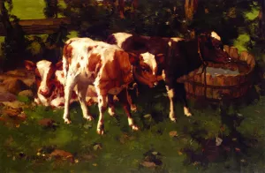 Calves painting by David Gauld