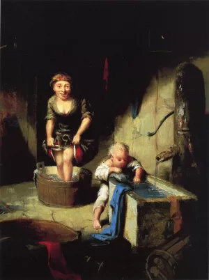 Wash Day by David Gilmore Blythe - Oil Painting Reproduction
