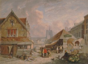 The Old Fishmarket, Norwich by David Hodgson Oil Painting