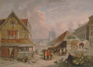 The Old Fishmarket, Norwich by David Hodgson Oil Painting