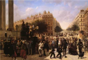 La Place de la Madeleine, Paris Oil painting by David Jacob Jacobsen