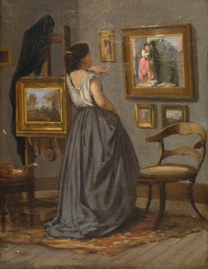 A Lady in the Studio by David Jacobsen Oil Painting