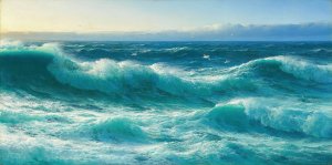 Cornish rollers Oil painting by David James