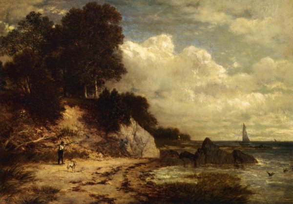 Main Product Photo of At Larchmont Manor, Long Island Sound, New York Painting by David Johnson
