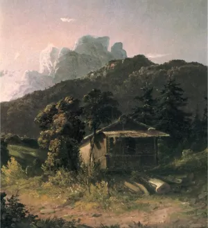 House in the Adirondacks by David Johnson - Oil Painting Reproduction