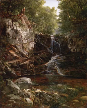 Indian Falls by David Johnson Oil Painting