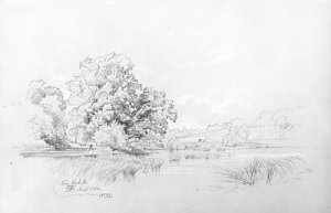 Landscape and Lagoon, New Rochelle Oil painting by David Johnson
