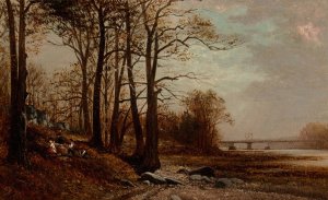 Near McComb's Dam, Harlem, New York by David Johnson Oil Painting
