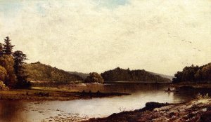 Study of Wawayanda Lake, Orange Co. Oil painting by David Johnson