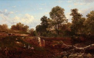 The Children's Playground by David Johnson Oil Painting