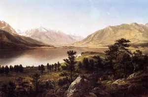 Upper Twin Lakes in the Colorado Rockies by David Johnson - Oil Painting Reproduction