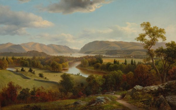 View From New Windsor, Hudson River  by David Johnson - Hand-Painted Oil Painting Reproduction