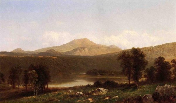 View of Mt. Lafayette, New Hampshire by David Johnson - Hand-Painted Oil Painting Reproduction