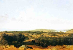View of Narragansett Bay near Warwick, Rhode Island by David Johnson Oil Painting