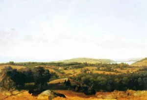 View of Narragansett Bay near Warwick, Rhode Island painting by David Johnson