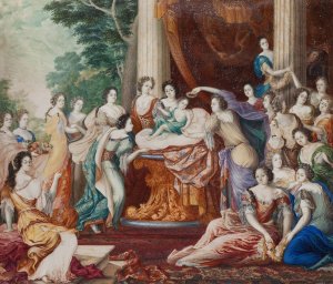 Allegori Over kung Karl XIIs fodelsedag by David Klocker Ehrenstrahl Oil Painting