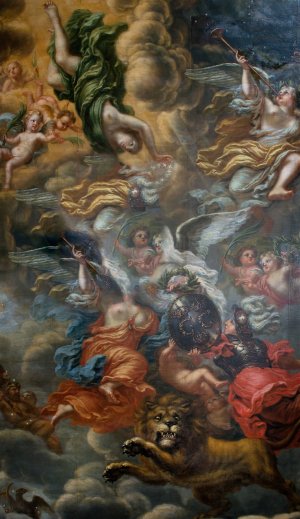 Allegori Over svenska konungars beromliga bedrifter by David Klocker Ehrenstrahl Oil Painting