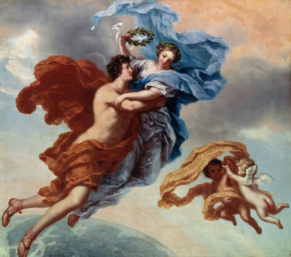 Dygdens beloning, Allegori  by David Klocker Ehrenstrahl - Hand-Painted Oil Painting Reproduction